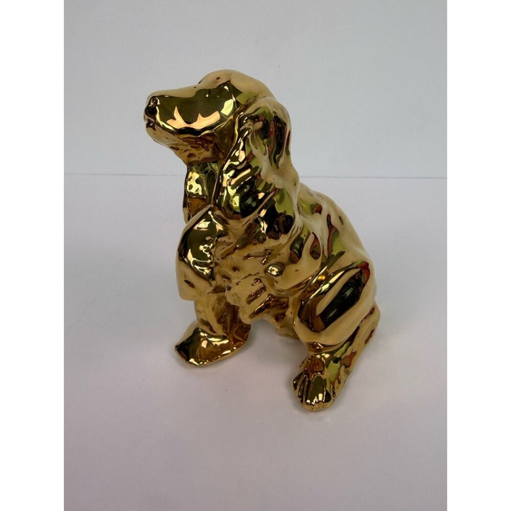 Vintage Rookwood 24K Gold Finish Cocker Spaniel Figure Paperweight 1985 Dog #126 - Picture 2 of 10